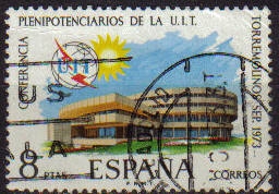 z vendido ESPAÑA 1973 2145 Sello Conferencia Plenipotenciarios de la UIT Palacio Congresos Torremolinos usado Espana Spain Espagne Spagna Spanje Spanien 